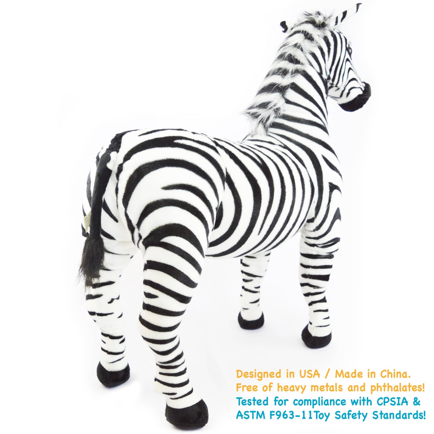 VIAHART Toy Co. - Zelassie The Zebra | 31 Inch Stuffed Animal Plush