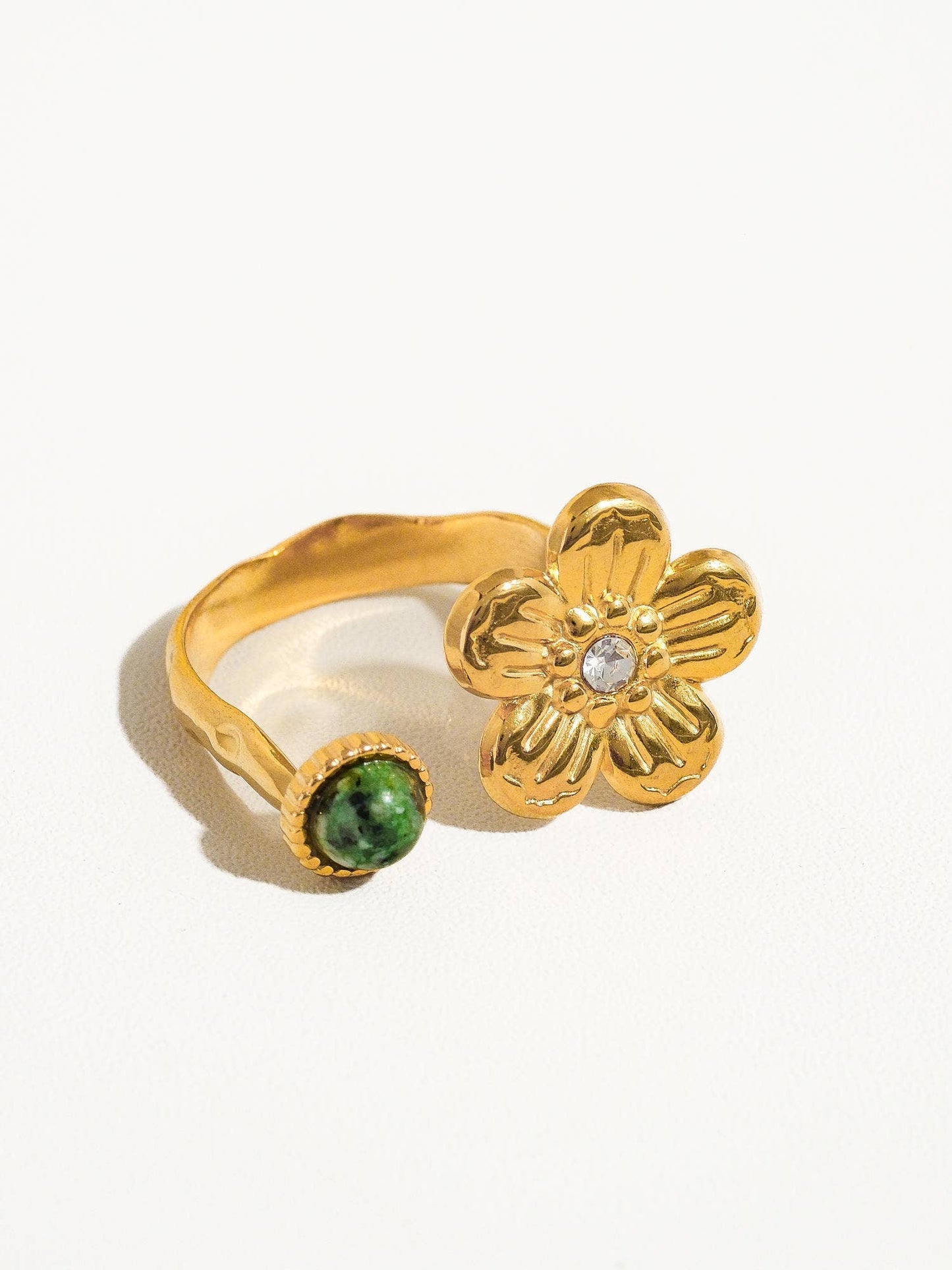 Flânerie by MAIQ - Marigold Non-Tarnish Boho Ring: Green