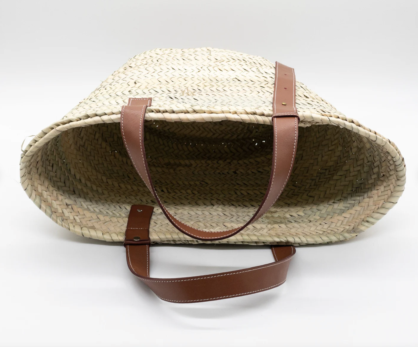 FRENCH Market Basket with a leather fruit basket
