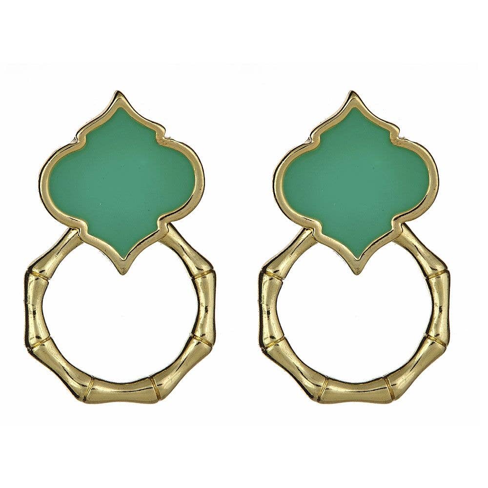Bamboo Spade Earring: Gold / White
