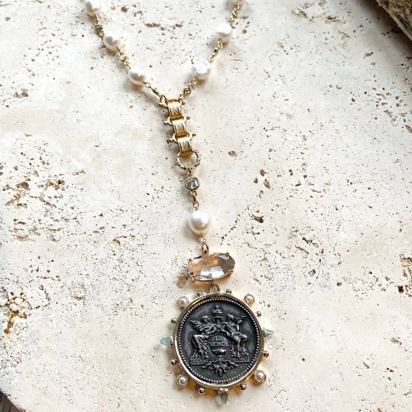French medallion coin horse jewelry boutique fall: Horse coin