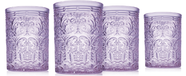 Godinger - Set of Four Jax Double Old-Fashioned Glass - Lavender