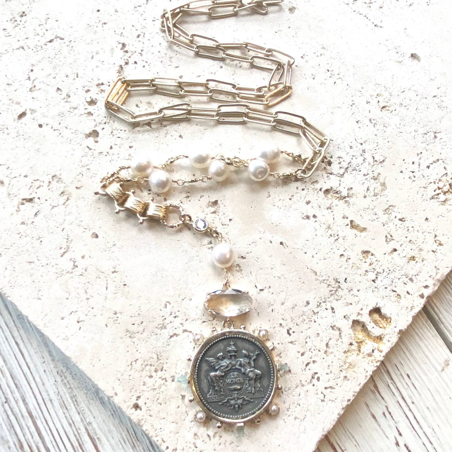 French medallion coin horse jewelry boutique fall: Horse coin