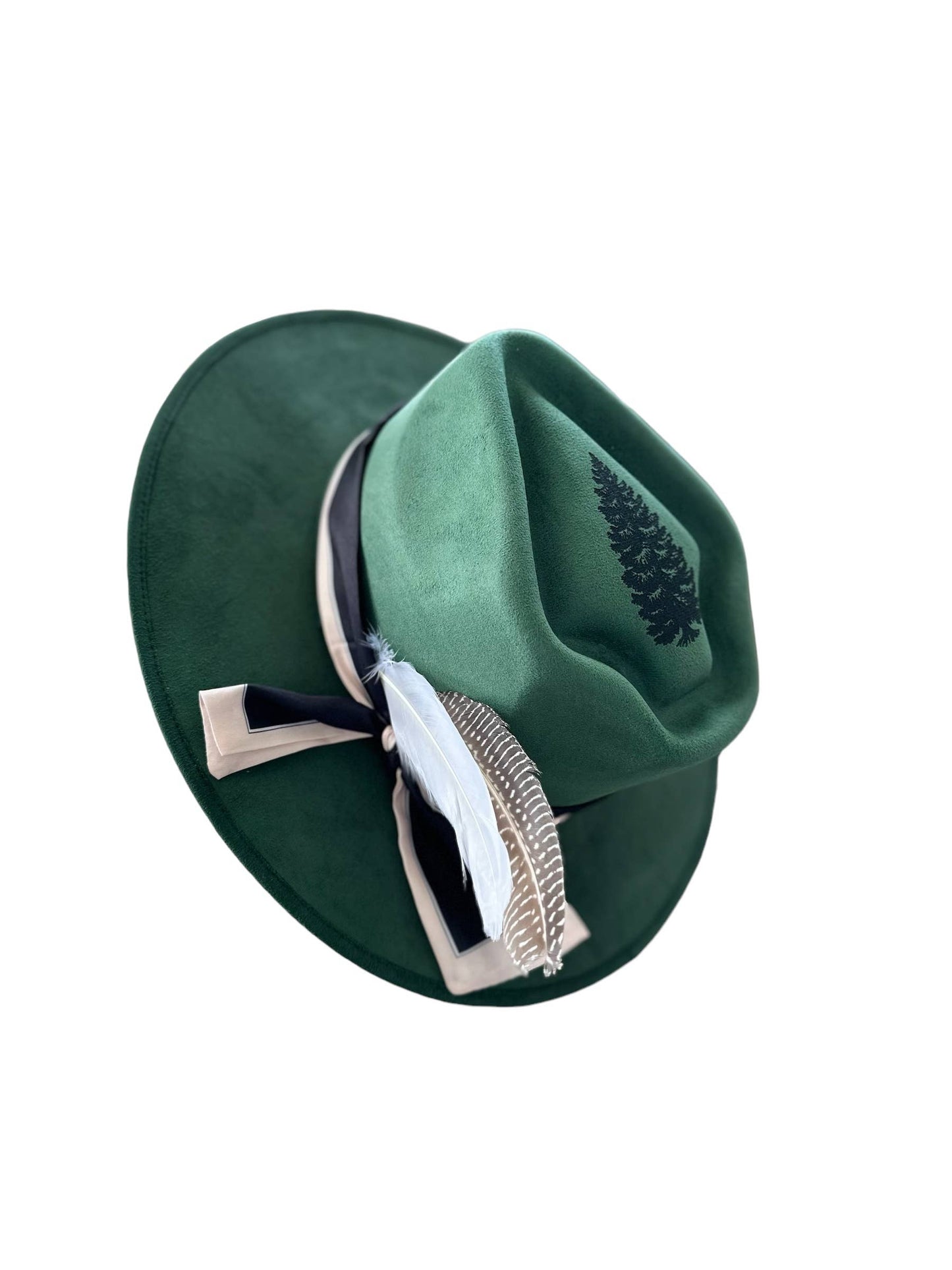 Pine Tree Burnt Cowboy Western Hat : Army Green / Cotton Rancher