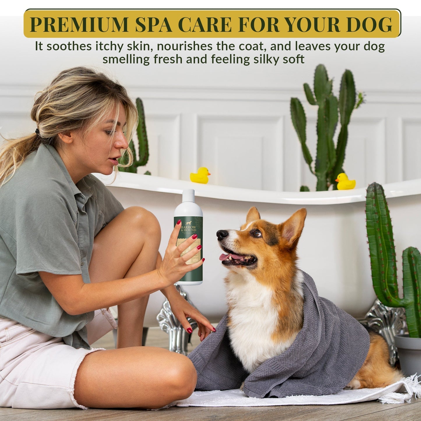 5-in-1 Dog Shampoo β Cleans, Conditions, Deodorizes, Moisturizes & Detangles β with Coconut, Oatmeal & Aloe β for Sensitive Skin β 16 fl oz