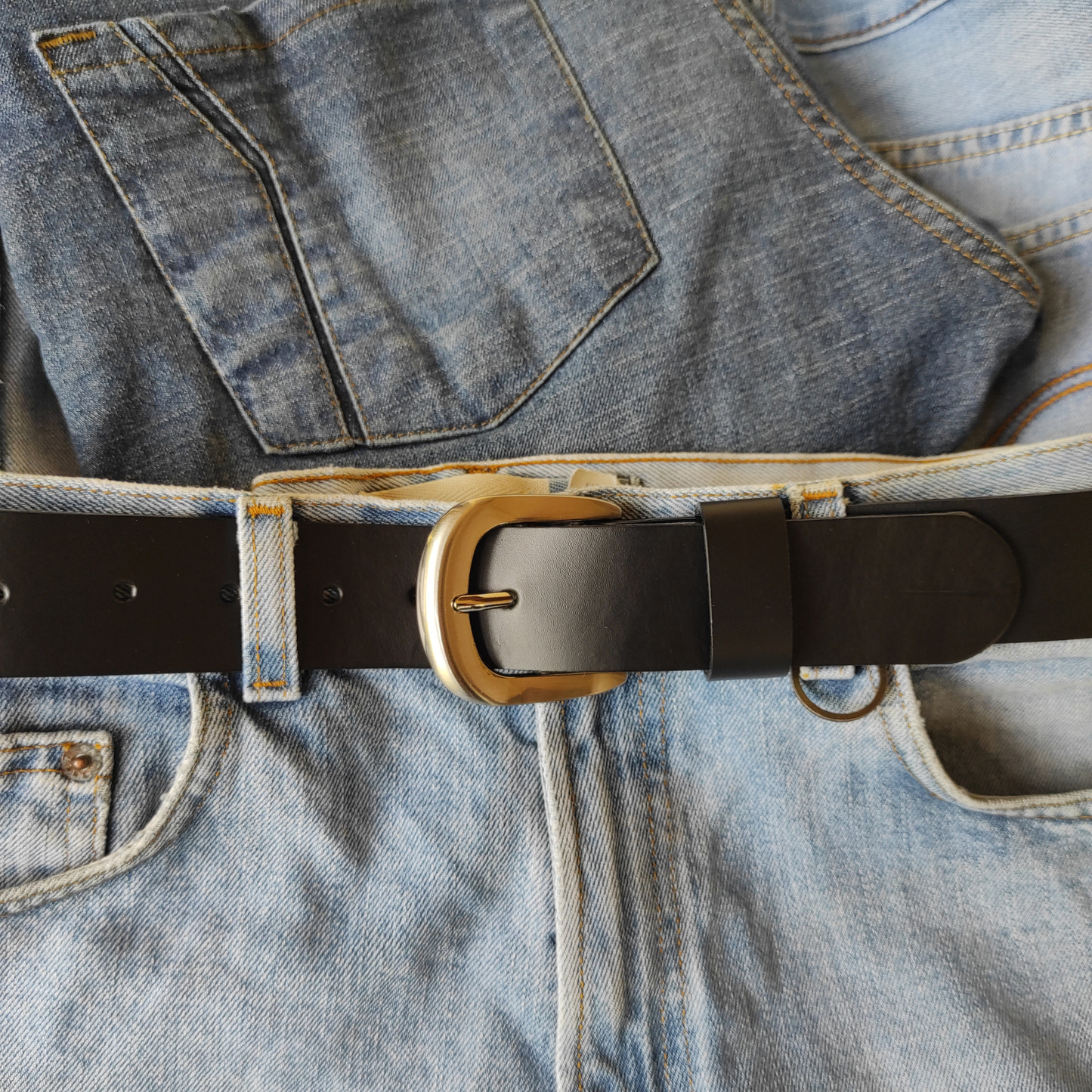 Black Full Grain Leather Belt: 32