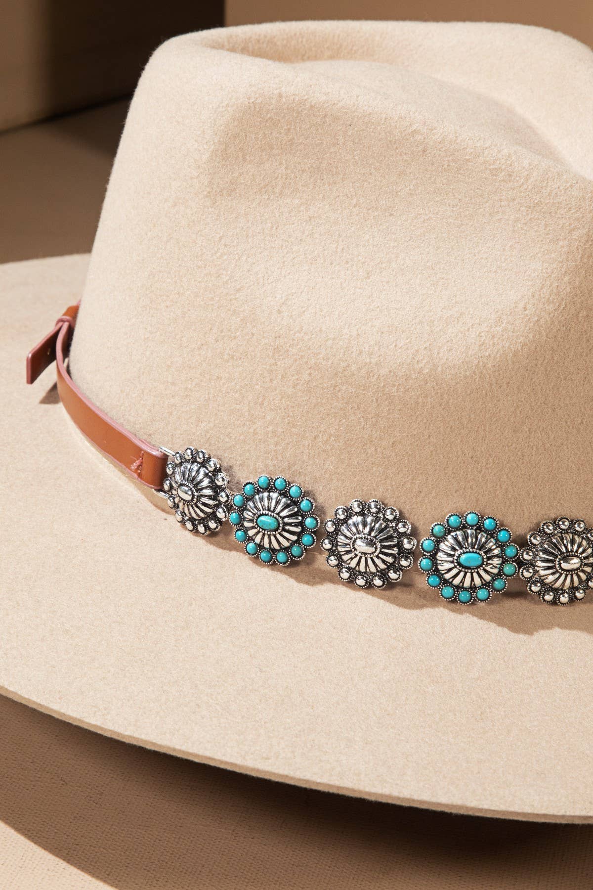 Decorative Western Concho Hat Band : TURQUOISE(SBTQ)