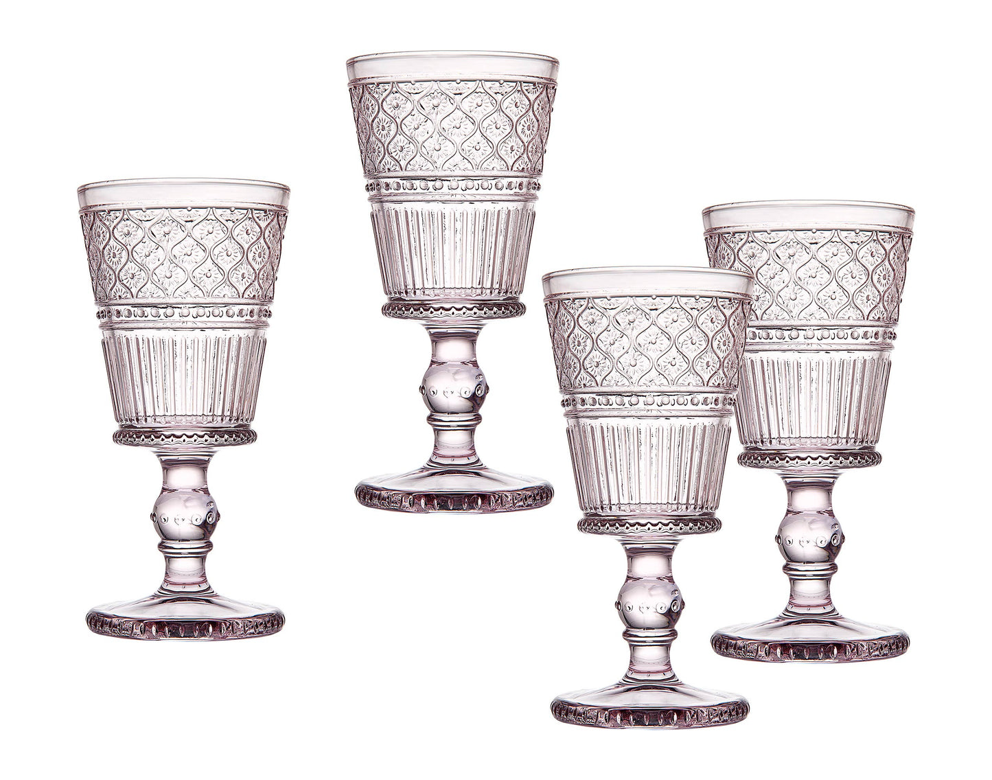 Godinger - Set of Four Blue Claro Goblets: Blue