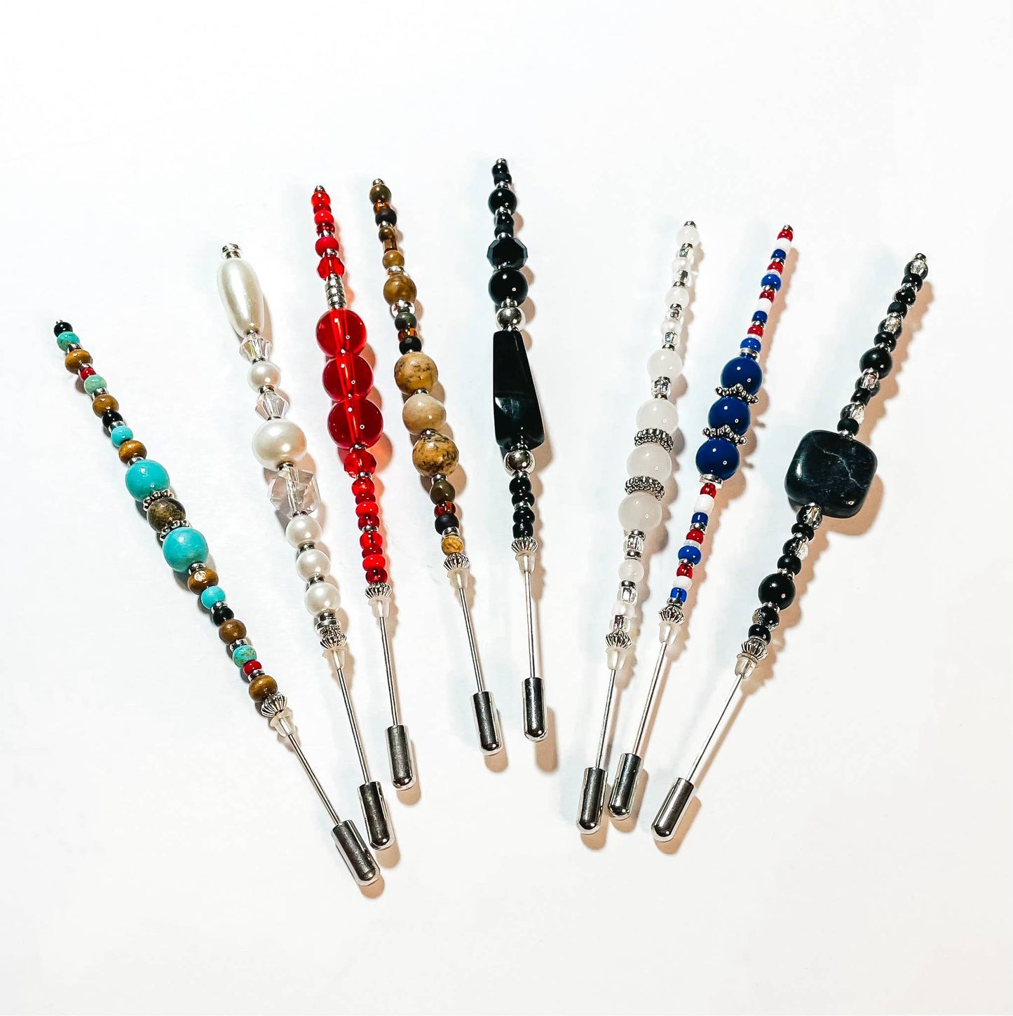 Assorted Deluxe 5" Stick Hat Pins : Turquoise Magnesite