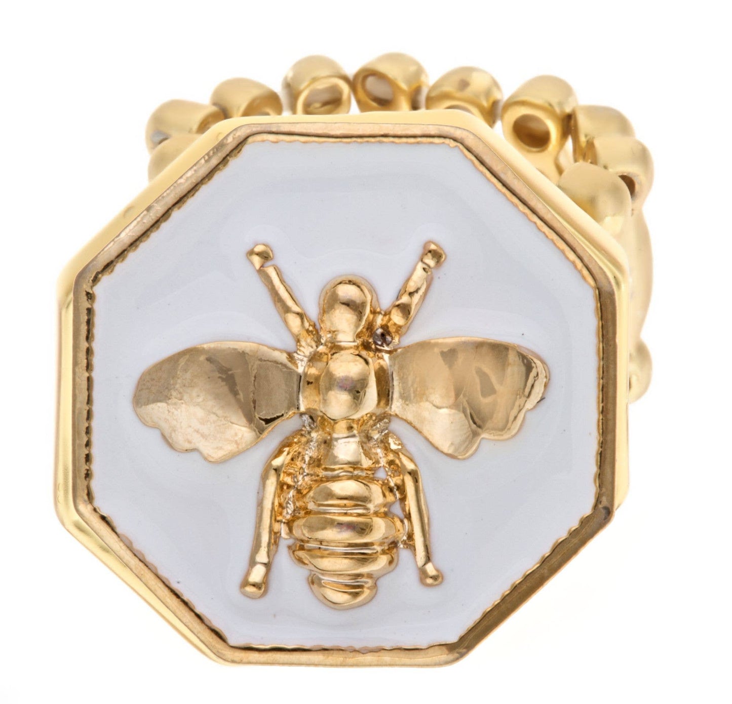 Fornash - Enamel Bumblebee Stretch Ring: Blue