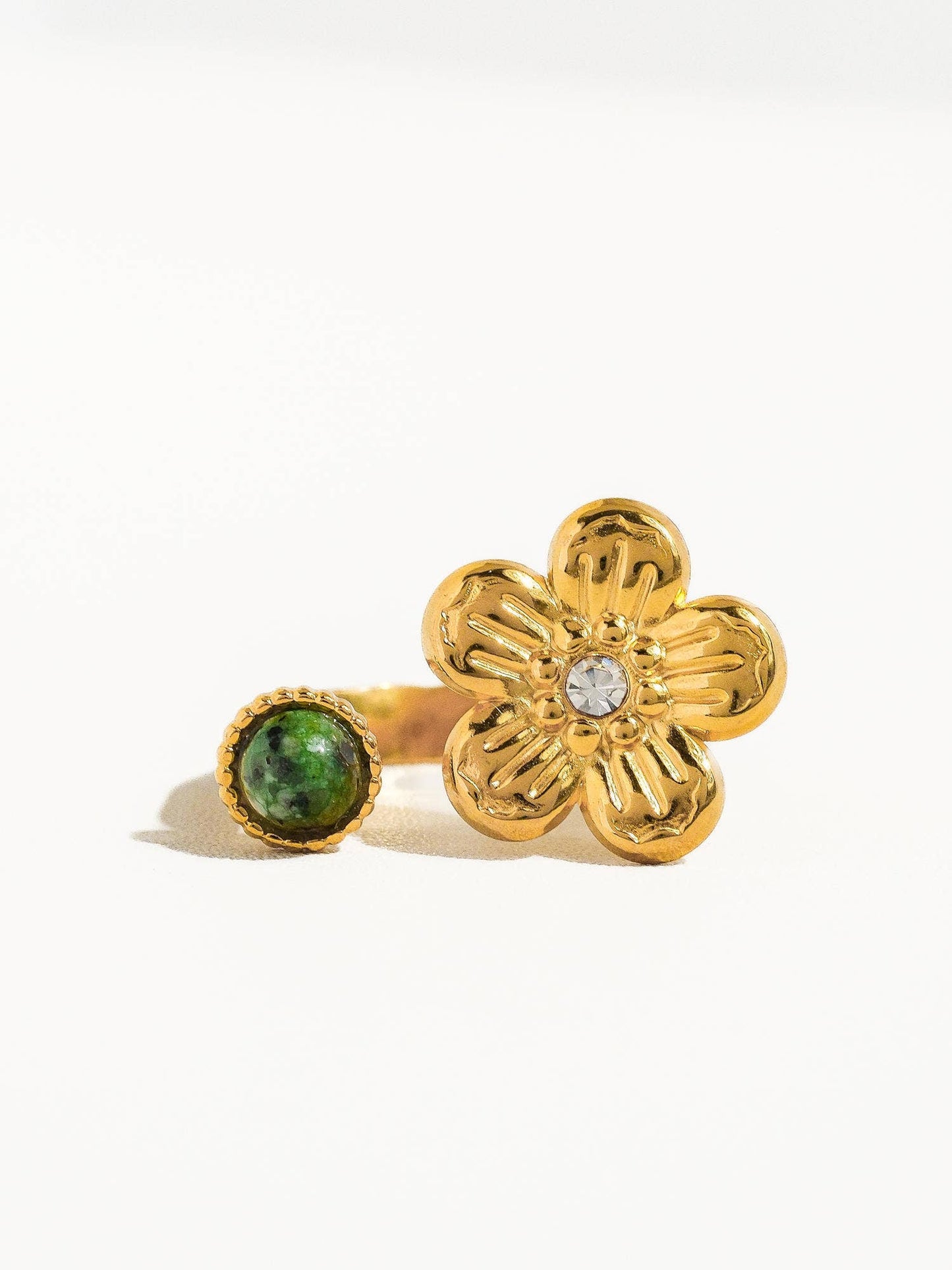 Flânerie by MAIQ - Marigold Non-Tarnish Boho Ring: Green