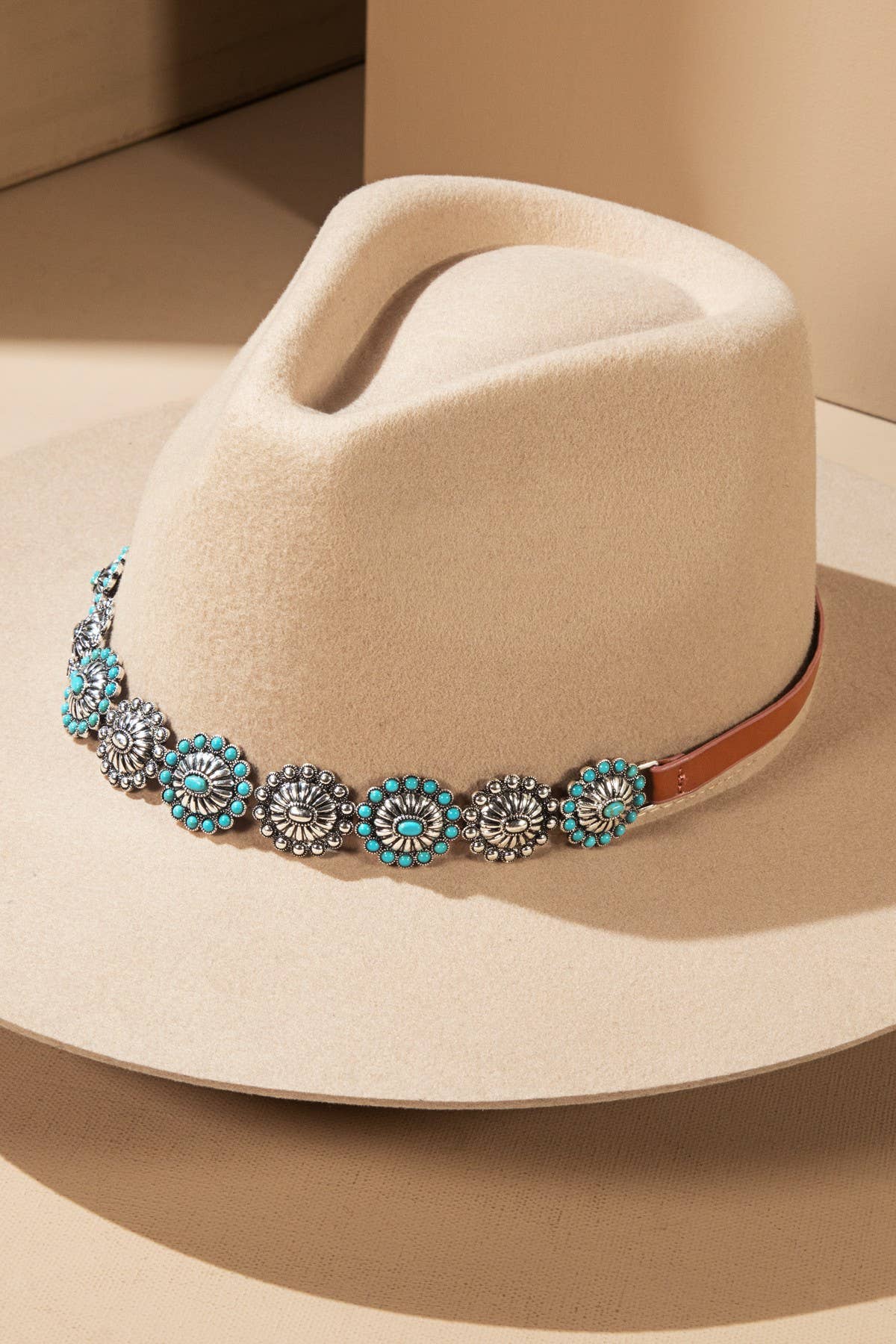 Decorative Western Concho Hat Band : TURQUOISE(SBTQ)