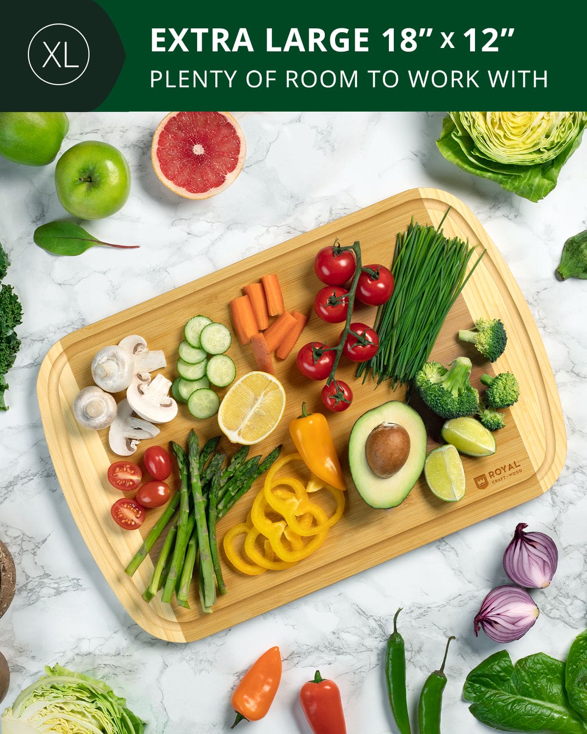 Cutting Board Two-tone XL, 18”x12”