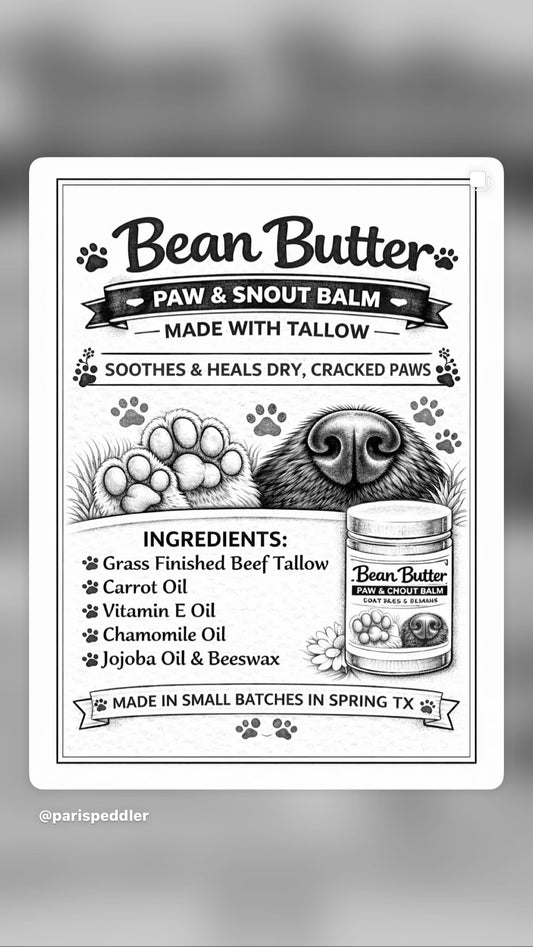 Bean Butter | Natural Tallow Paw Balm for Dogs | The Tallow Tree