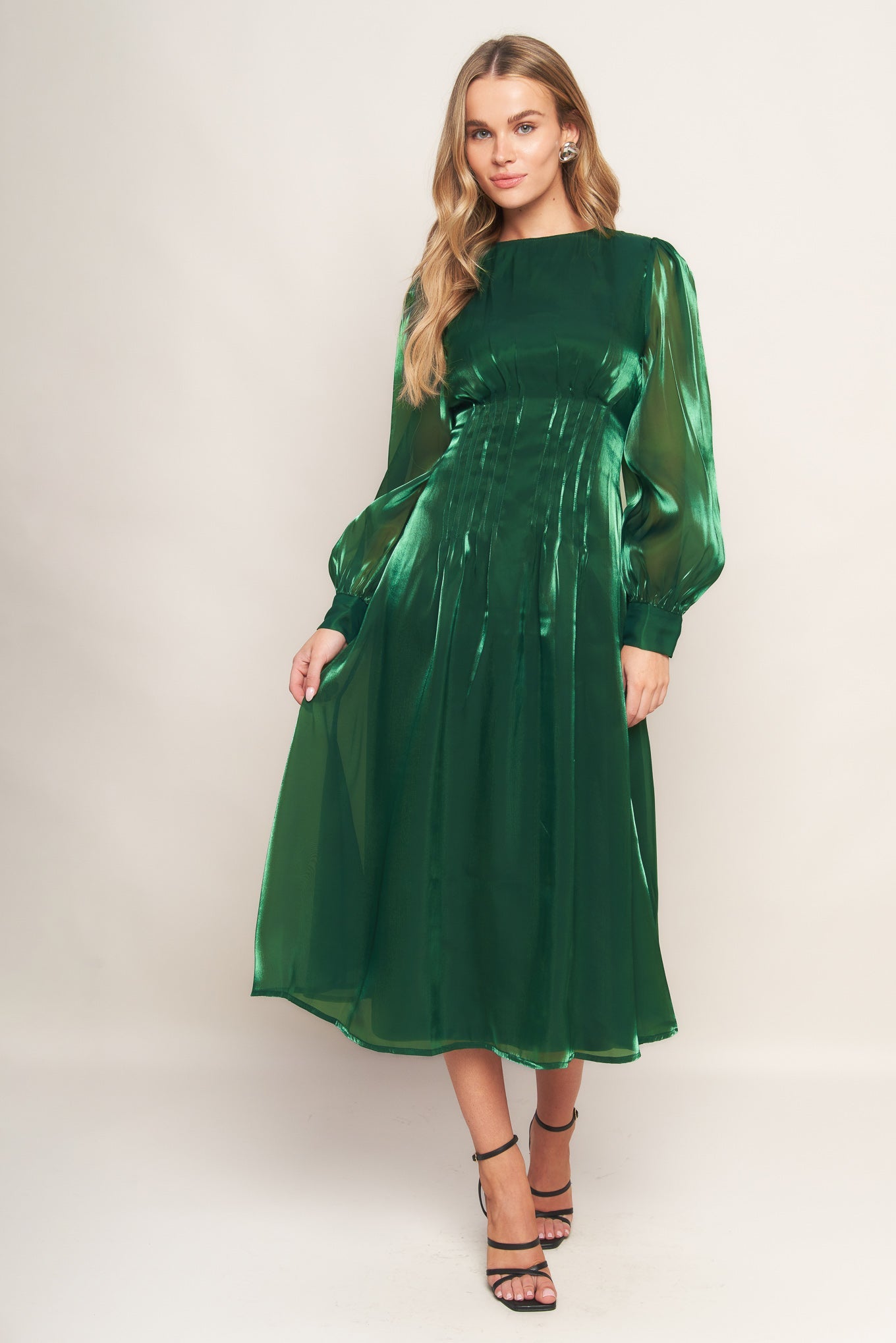 VITAL MOMENT WOVEN MIDI DRESS