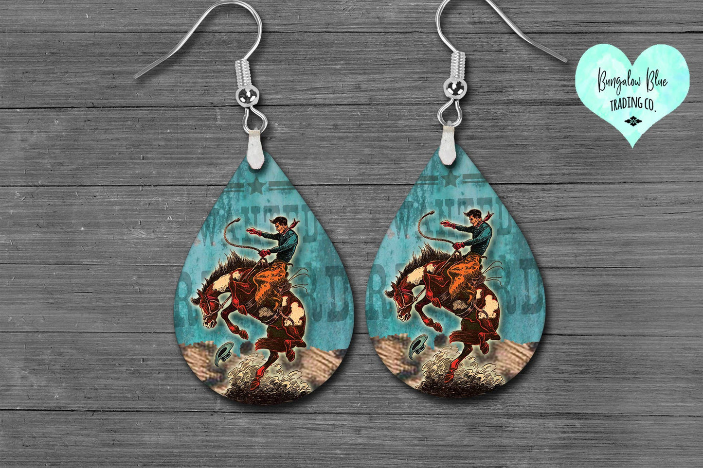 Wild West Cowboy Teardrop Earrings