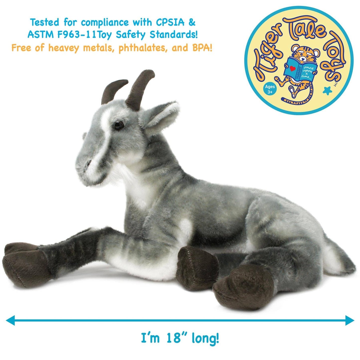 VIAHART Toy Co. - Patrick The Pygmy Goat | 18 Inch Stuffed Animal Plush
