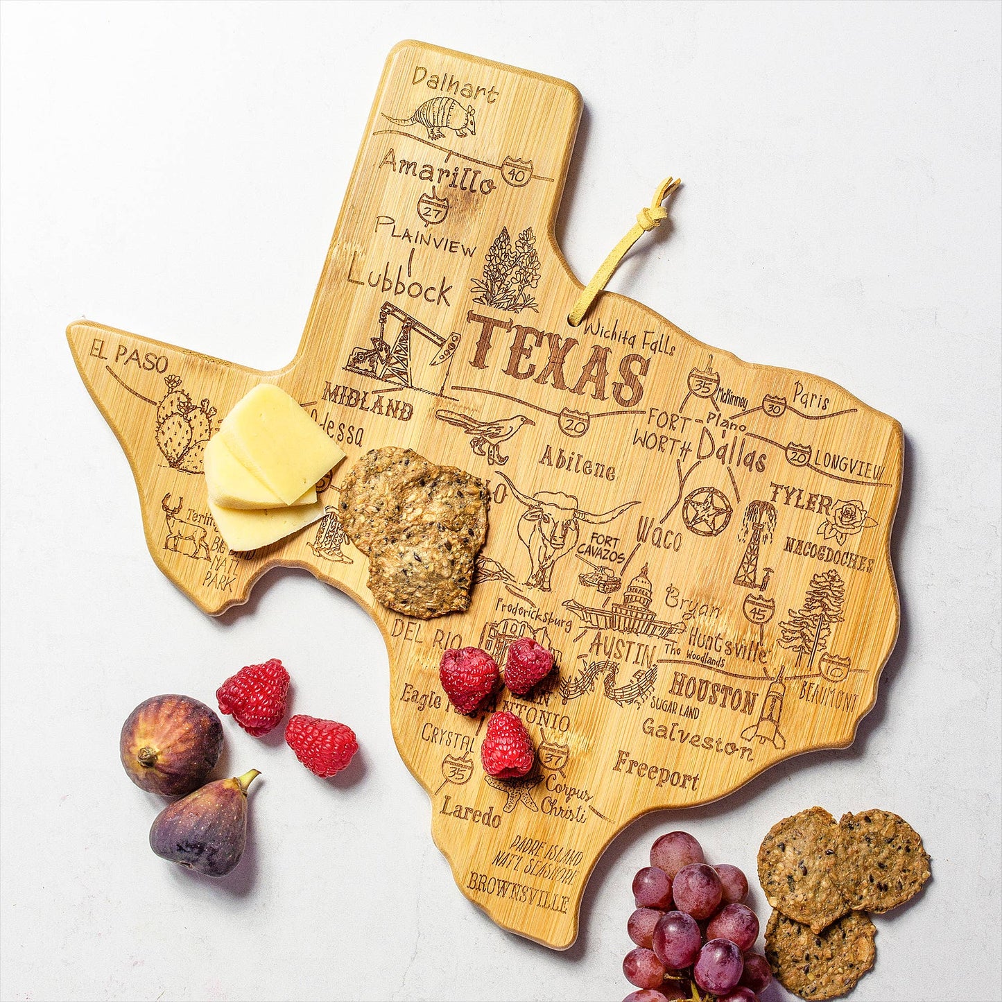 Destination Texas State-Shaped Serving & Cutting Board