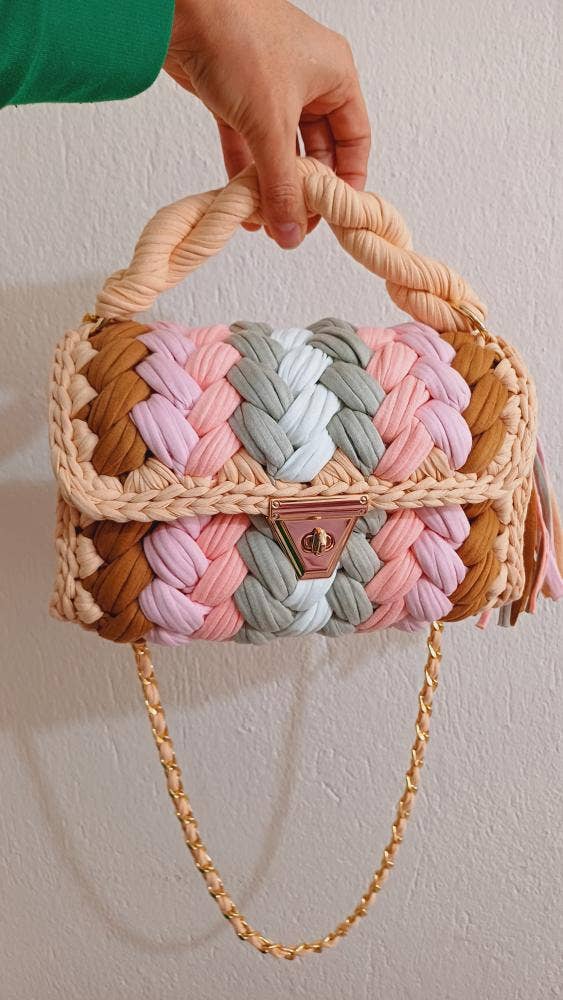 CHQEL - CHQEL Evening Clutch Bag for Women, Handmade Crochet Purse