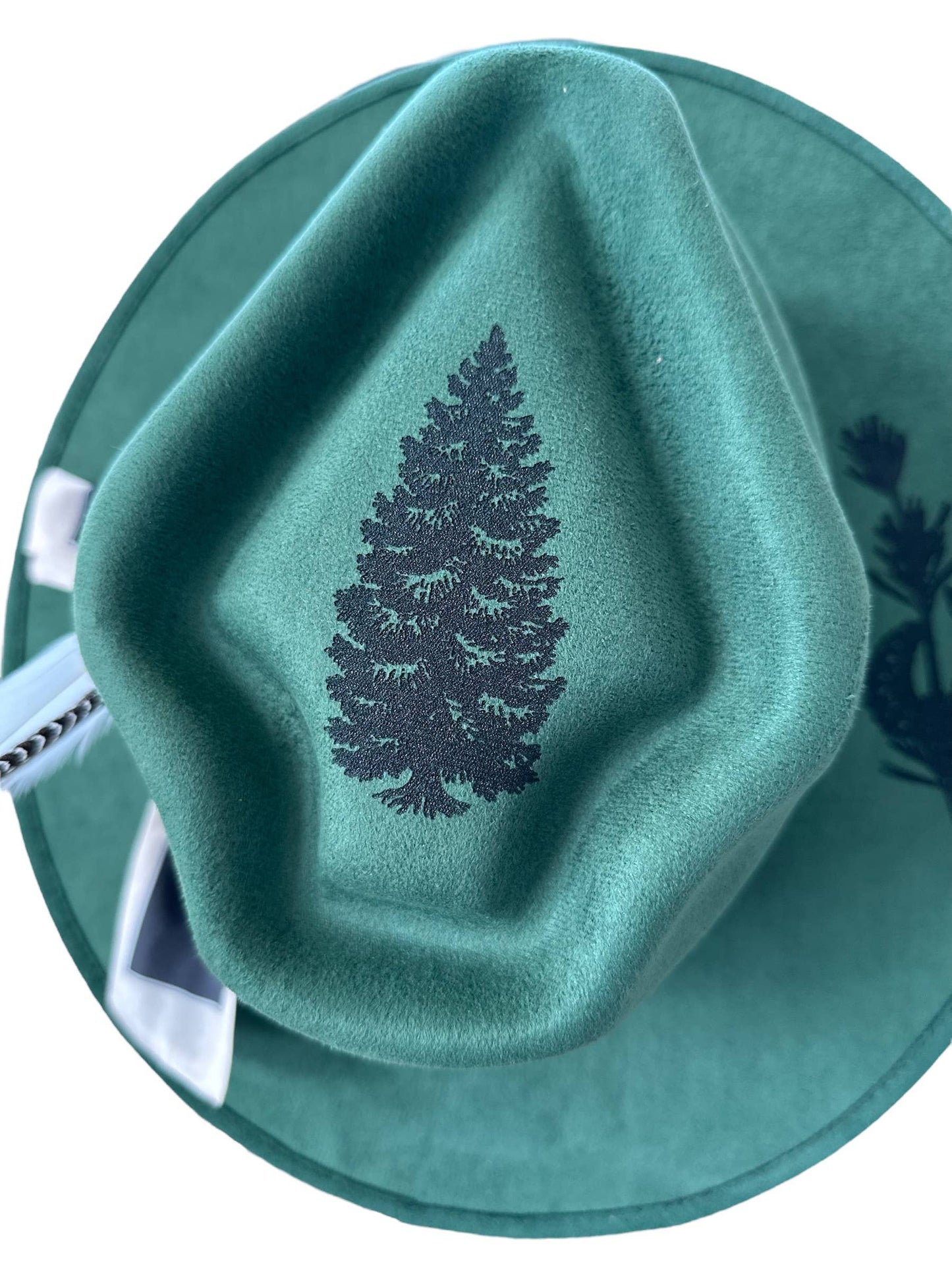 Pine Tree Burnt Cowboy Western Hat : Army Green / Cotton Rancher