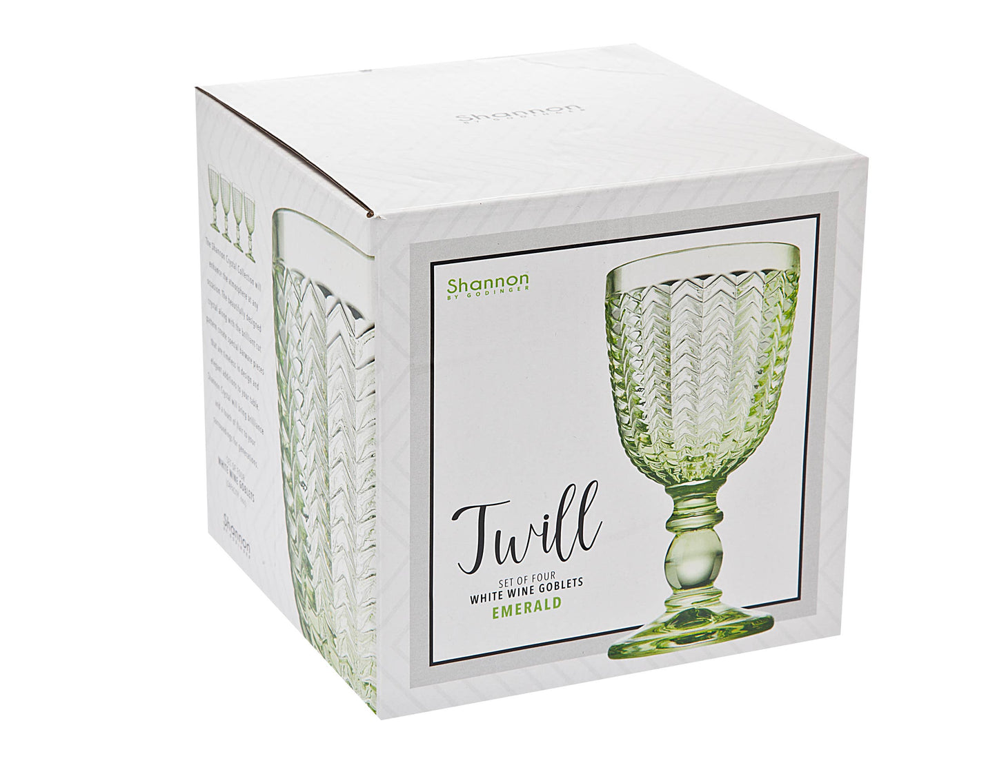 Set of Four Twill Green Goblets