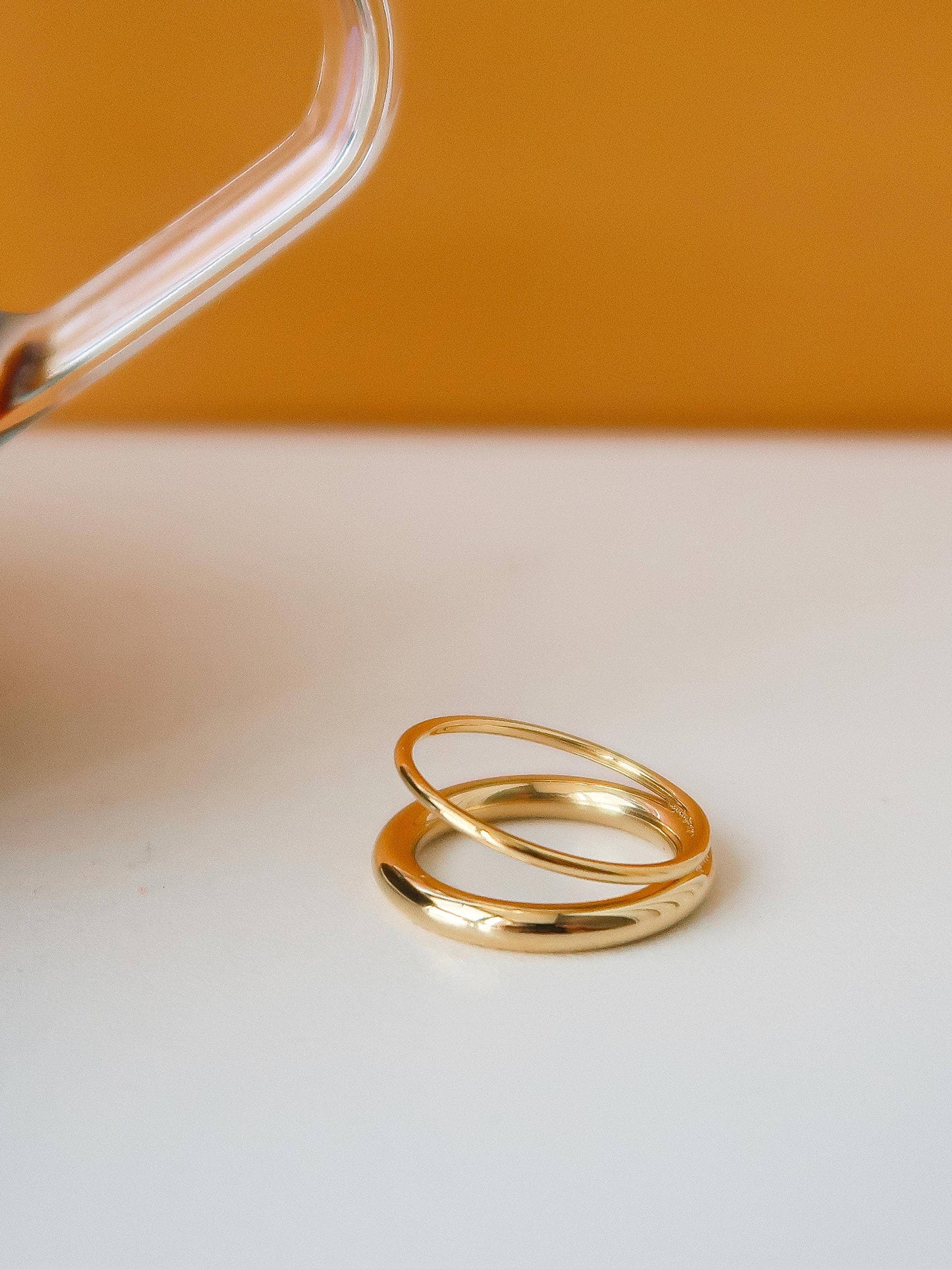 Flânerie by MAIQ - Harvey 18K Gold Non-Tarnish Classic Double Band Ring: Yellow Gold / 7
