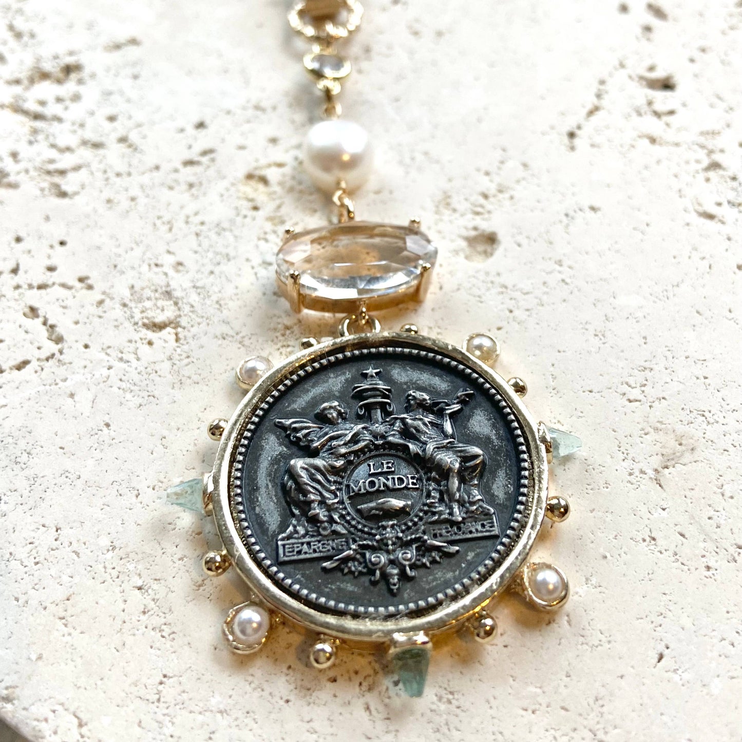 French medallion coin horse jewelry boutique fall: Horse coin