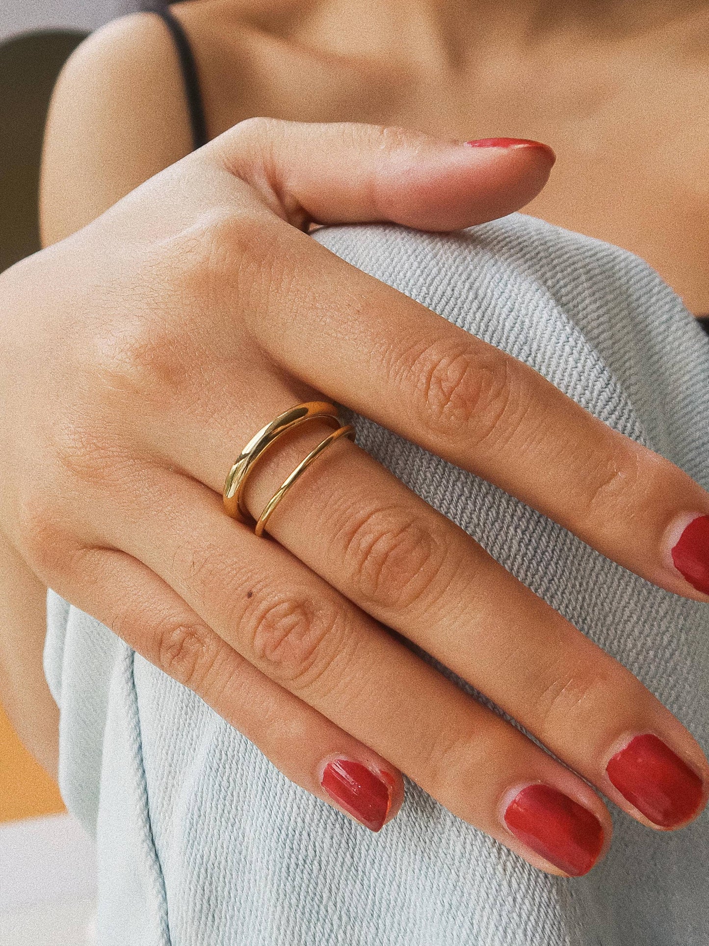 Flânerie by MAIQ - Harvey 18K Gold Non-Tarnish Classic Double Band Ring: Yellow Gold / 7