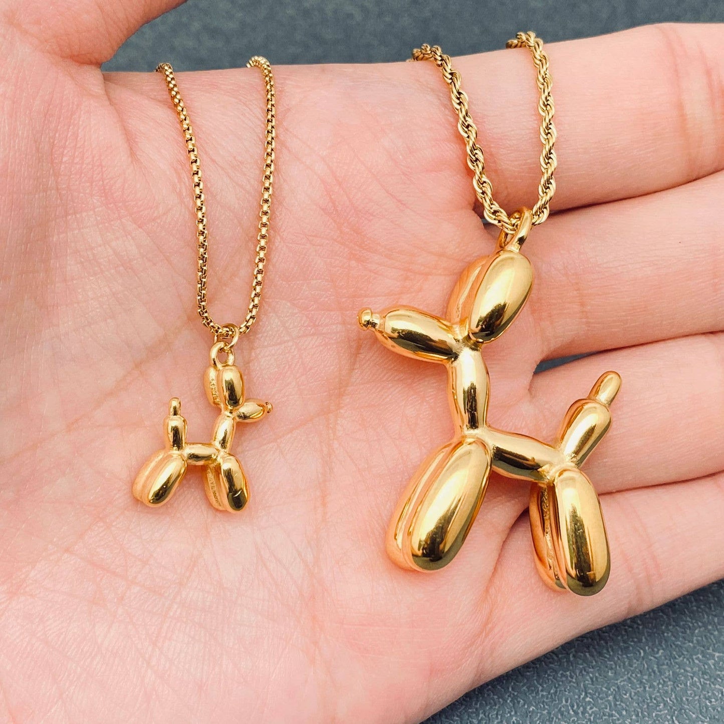 Mio Queena - Balloon Dog 18K Gold-plated Stainless Steel Necklace - FGS: Small