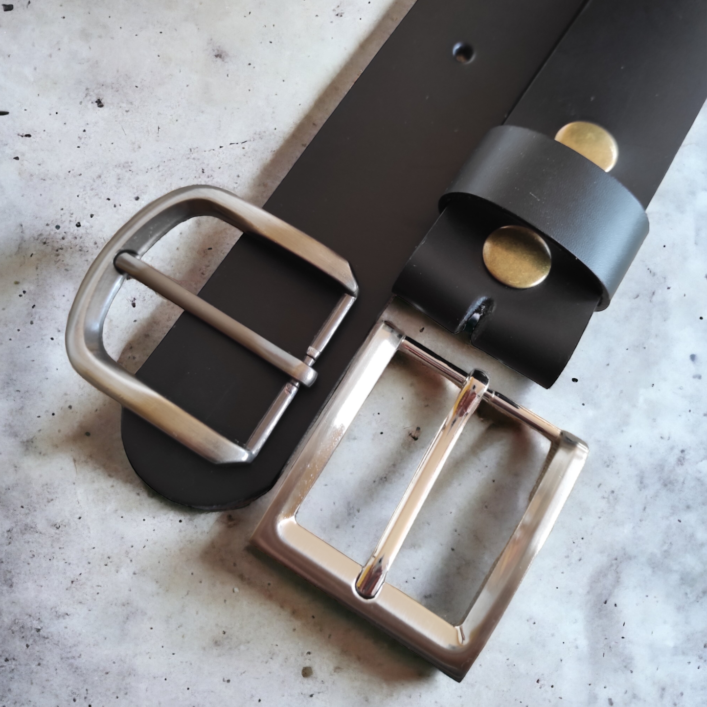 Black Full Grain Leather Belt: 38