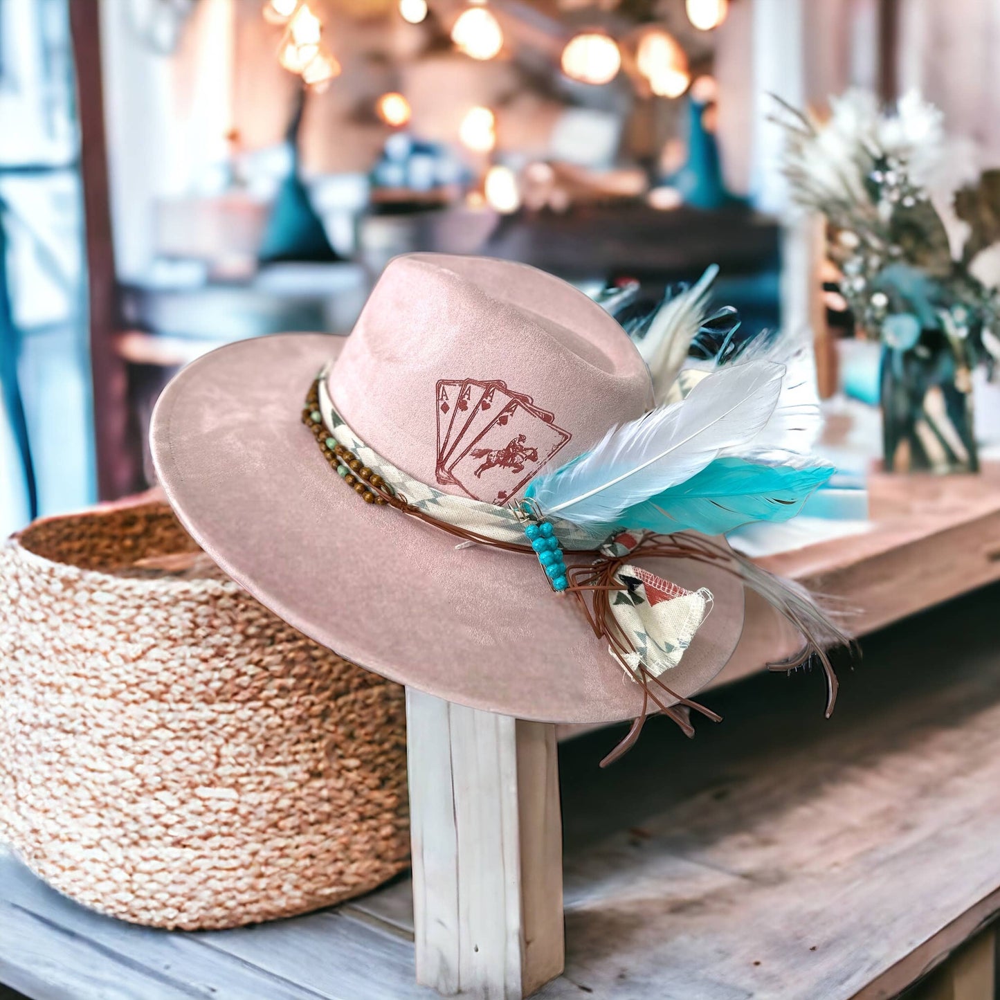 Cowboy Cards Burnt Western Hat: Grey / Cotton Rancher
