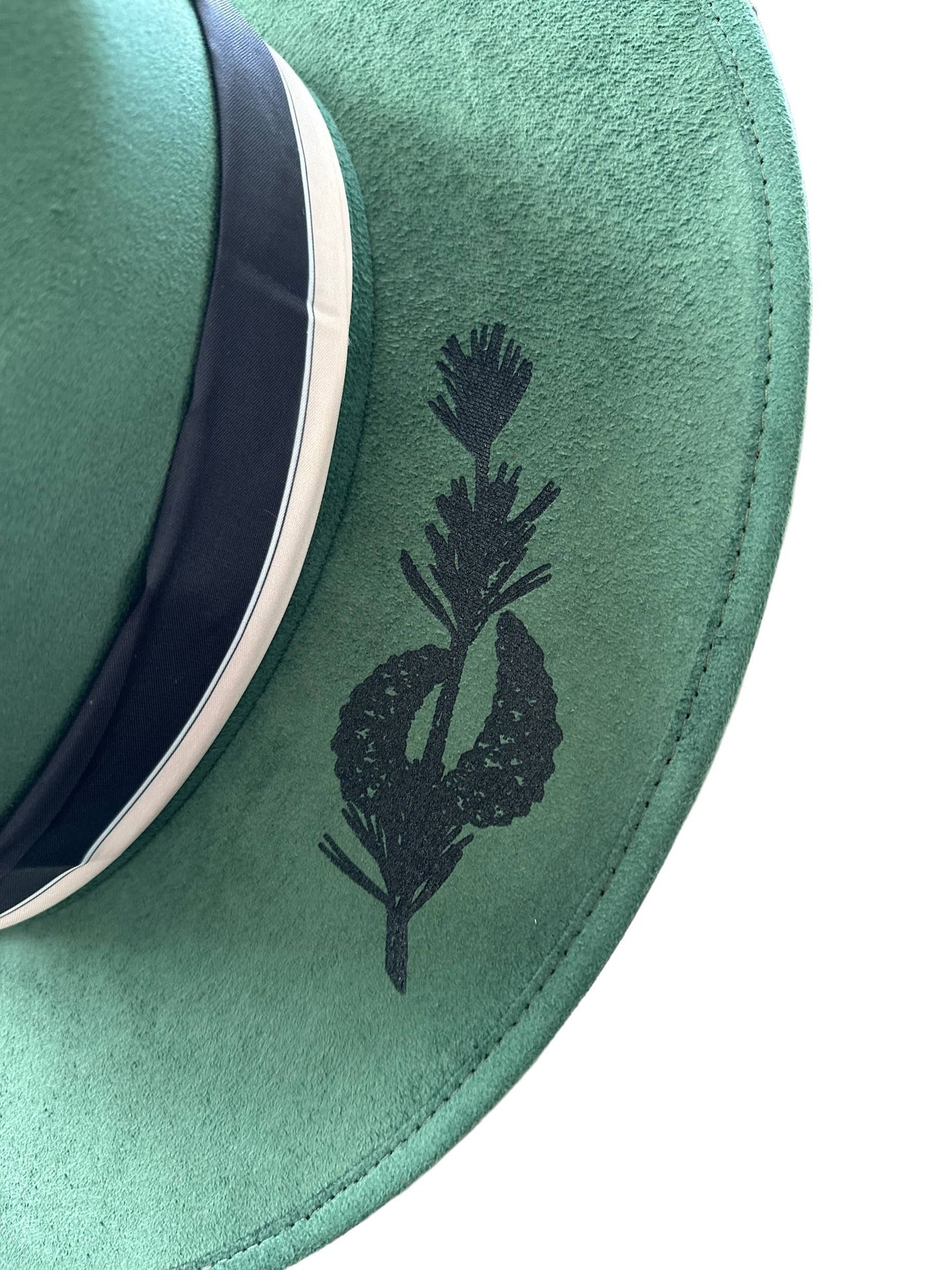 Pine Tree Burnt Cowboy Western Hat : Army Green / Cotton Rancher