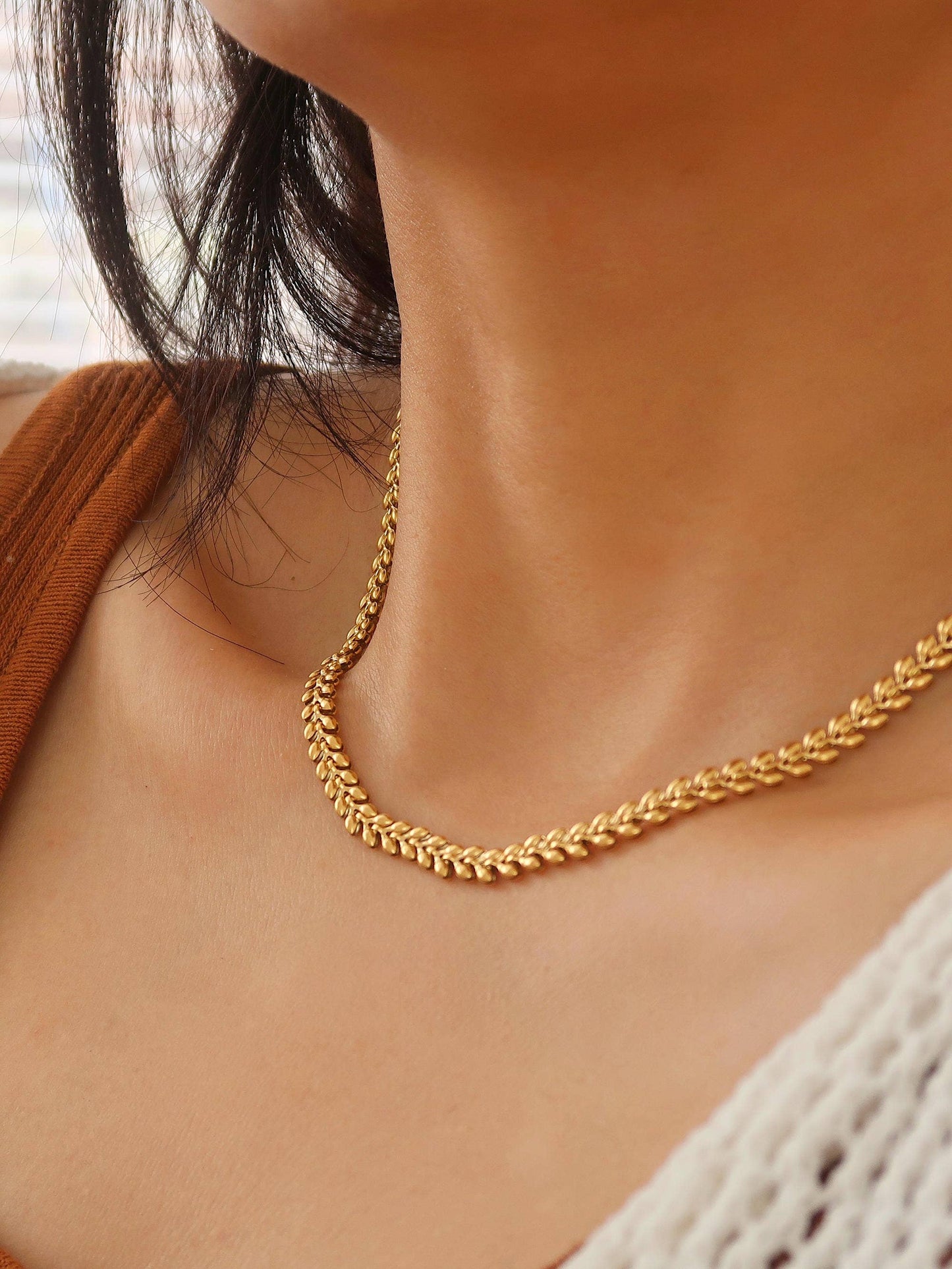 Flânerie by MAIQ - Vern 18K Gold Non-Tarnish Classic Wheat Chain: Yellow Gold