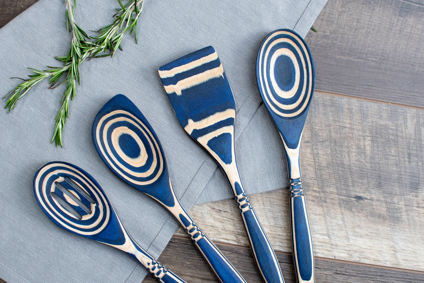 Island Bamboo - 12" Blue Pakka Wood Spatula