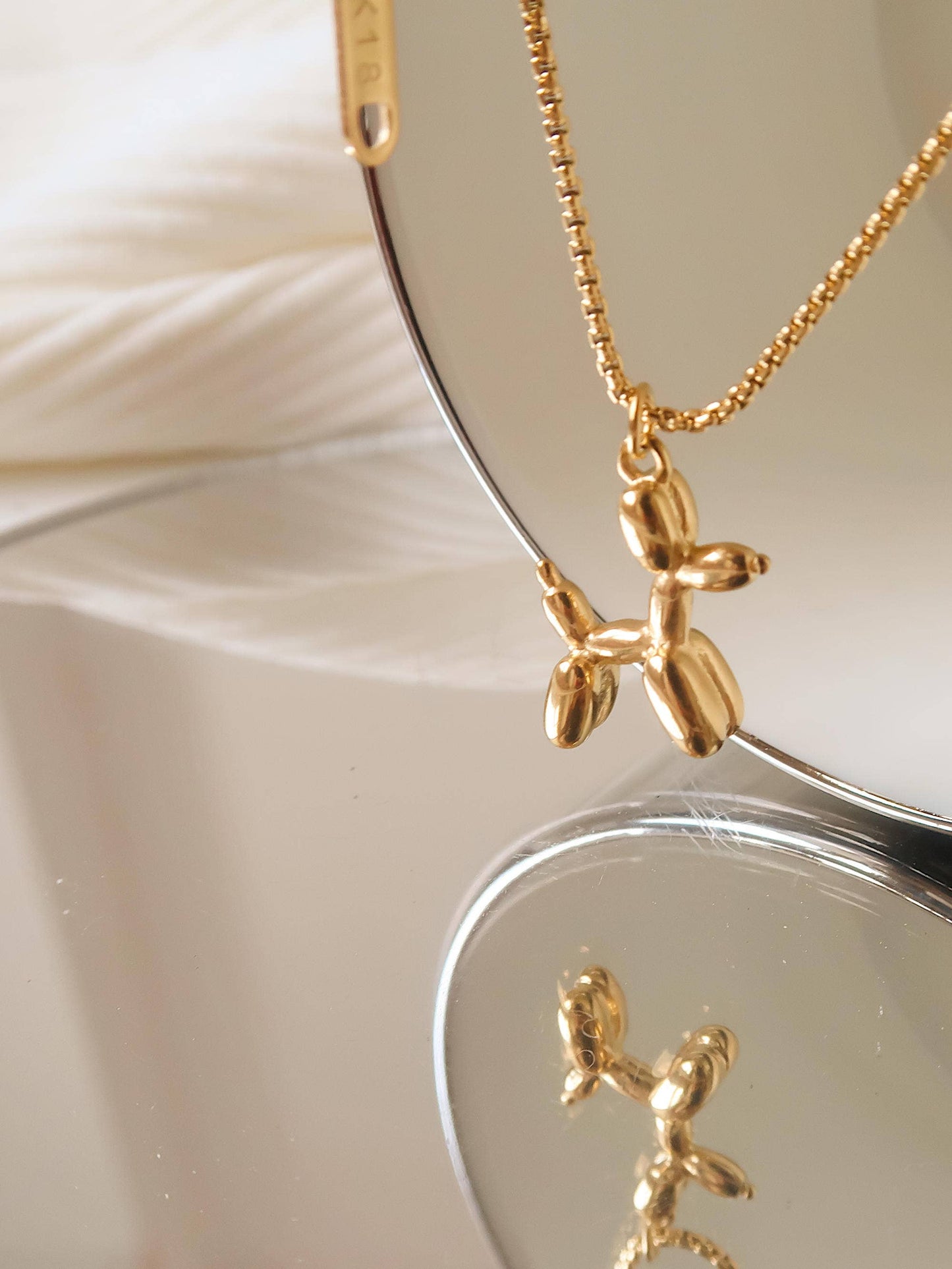 Flânerie by MAIQ - 18K Gold Non-Tarnish Bear Necklace: Yellow Gold / Cooper Balloon Dog