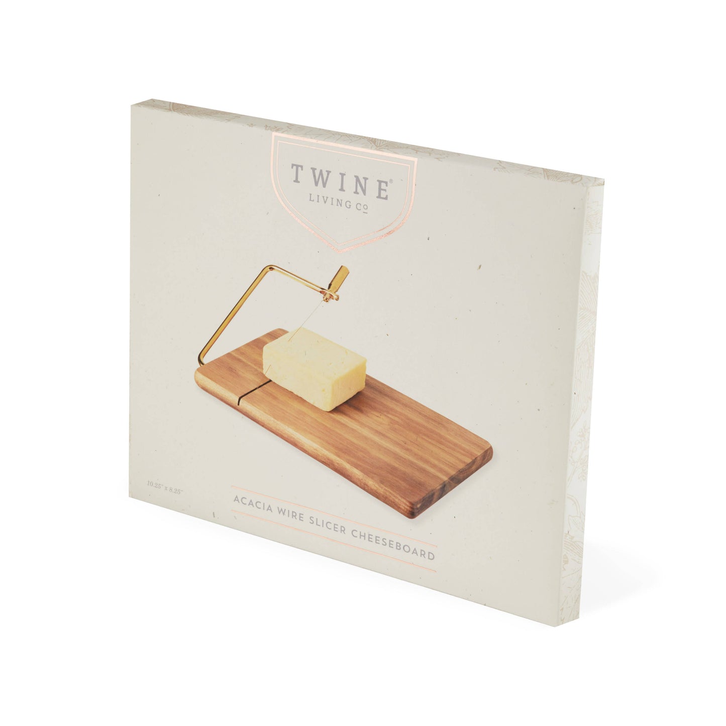 10" Acacia Cheese Slicing Board w/ Gold-Handled Wire Slicer
