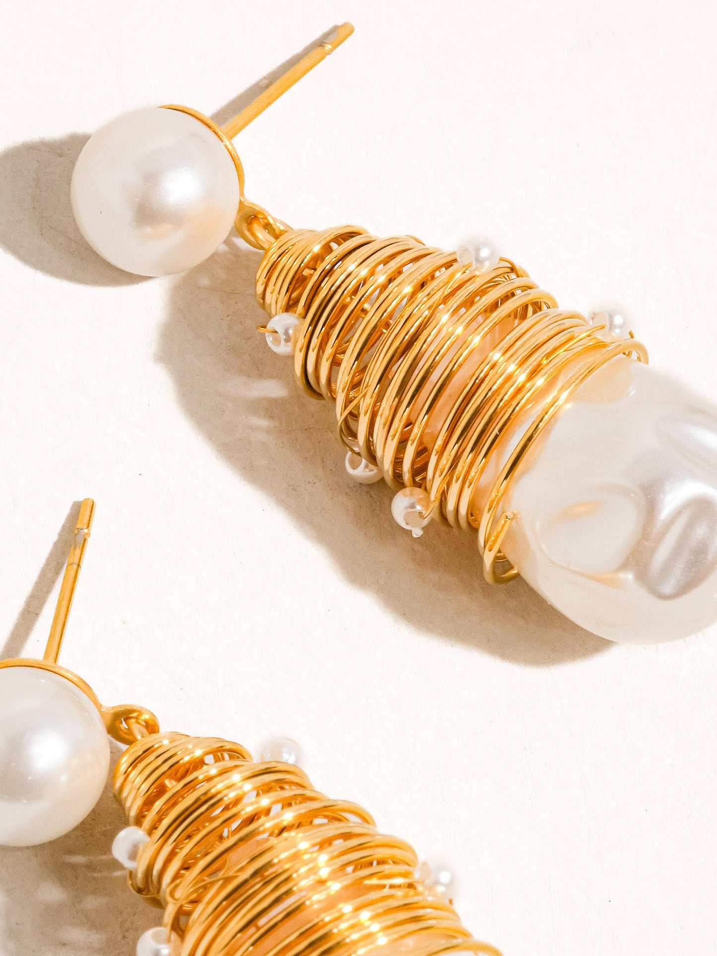 Flânerie by MAIQ - Orson 18K Gold Non-Tarnish Pearl Drop Earring: Yellow Gold