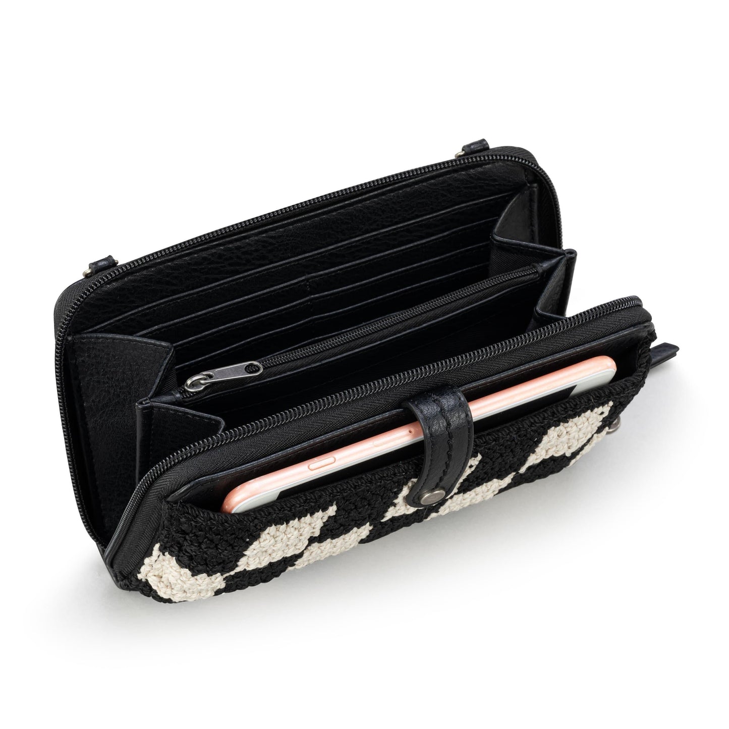 Iris Smartphone Wallet - Hand Crochet - Black Check