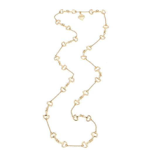 Long Baby Horsebit Necklace: Gold