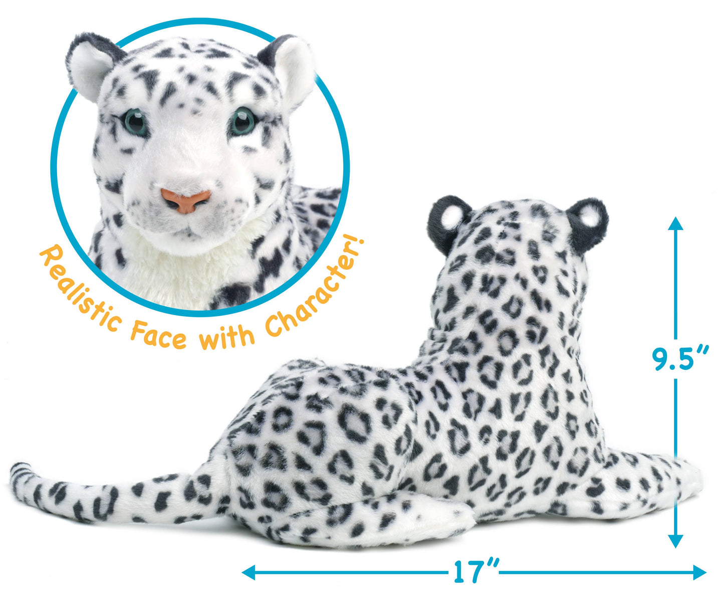 VIAHART Toy Co. - Sinovia The Snow Leopard - Squeeze Me! | 17 Inch Stuffed Ani