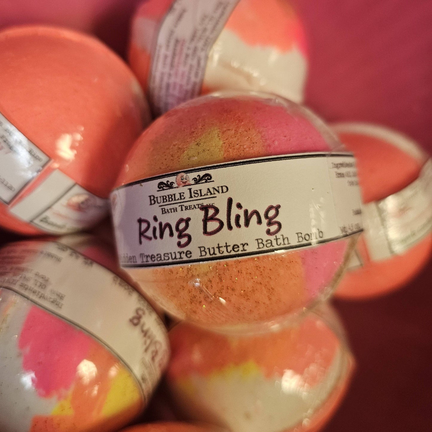 Bubble Island Bath Treats - Toy Surprise Bath Bomb - Ring Bling