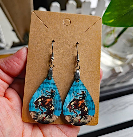 Wild West Cowboy Teardrop Earrings