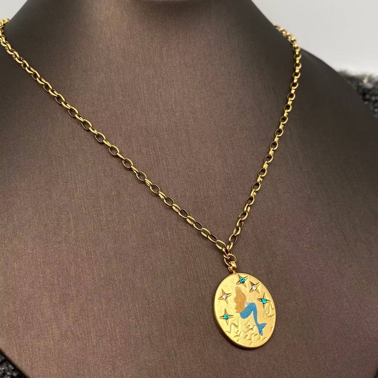 Mio Queena - Mermaid Tarot Charm18K Gold Plated S.Steel Necklace - FGS