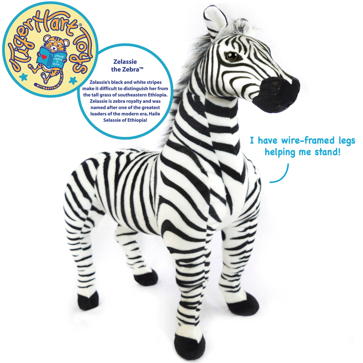 VIAHART Toy Co. - Zelassie The Zebra | 31 Inch Stuffed Animal Plush