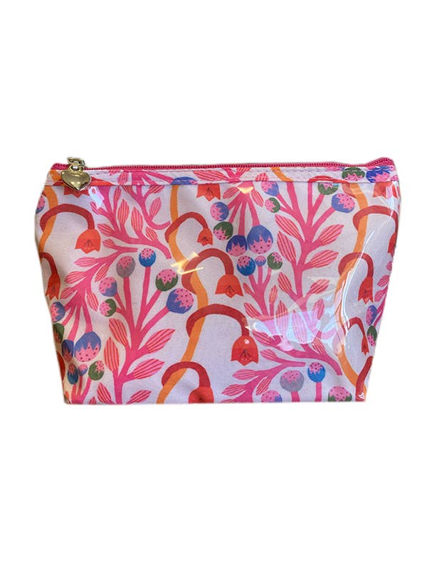 Jacaranda Living - Cosmetic Bag (Small) - Strawberry Vine (Pink)