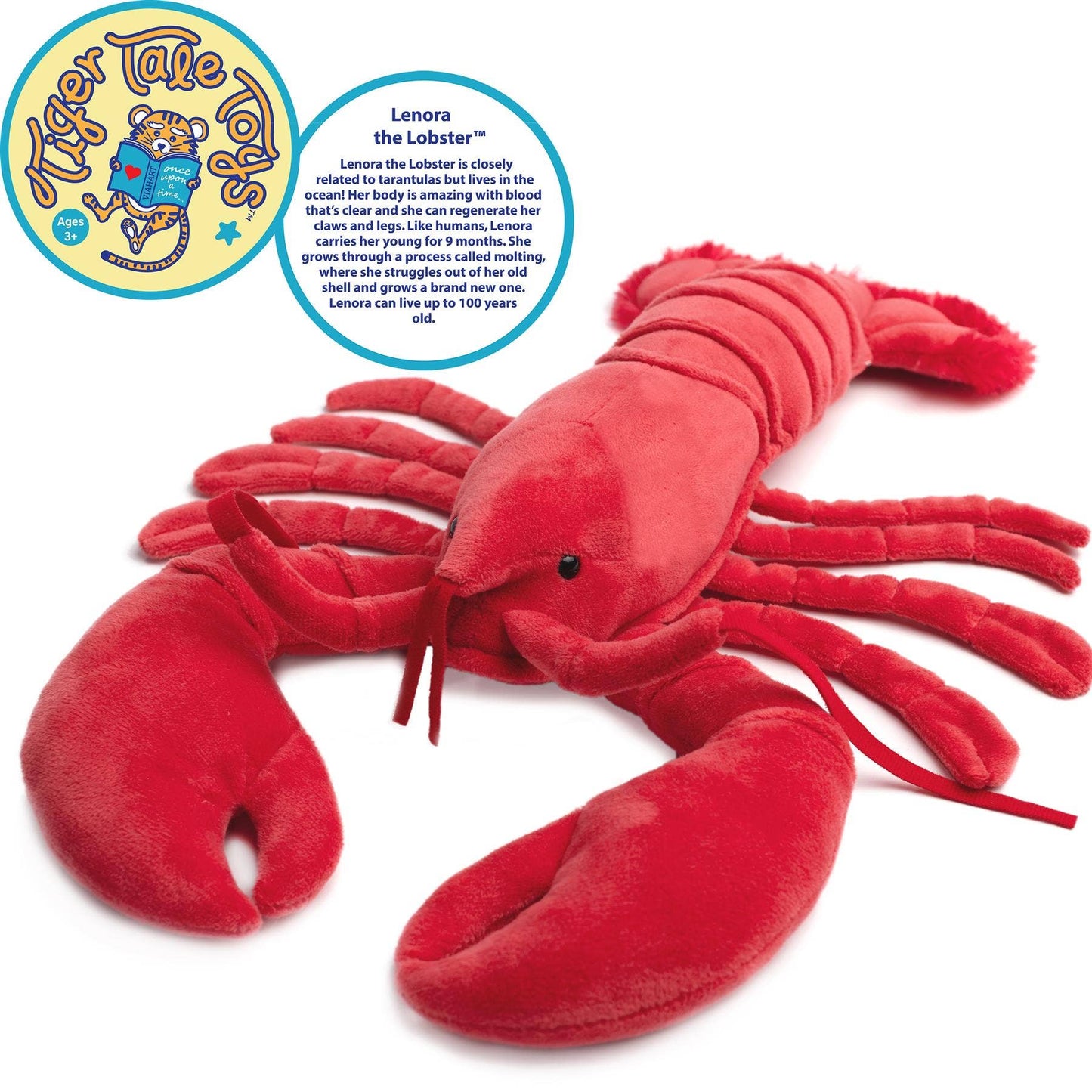 VIAHART Toy Co. - Lenora The Lobster | 13 Inch Stuffed Animal Plush | By Tiger