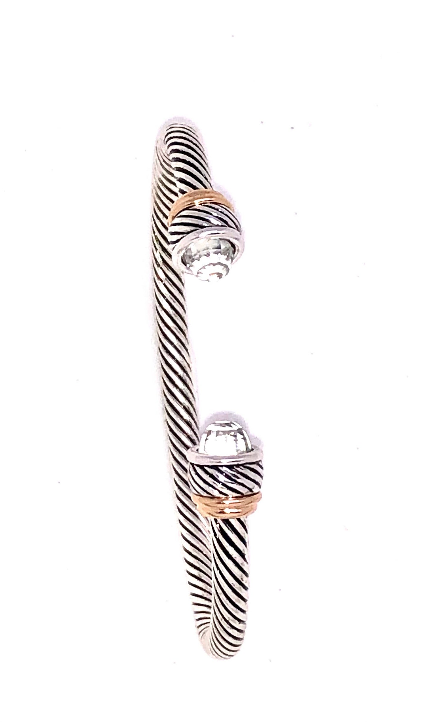 Rant & Rave Classic - Cuff Alloy Plated w/Bevelled Clear Glass 7-8”