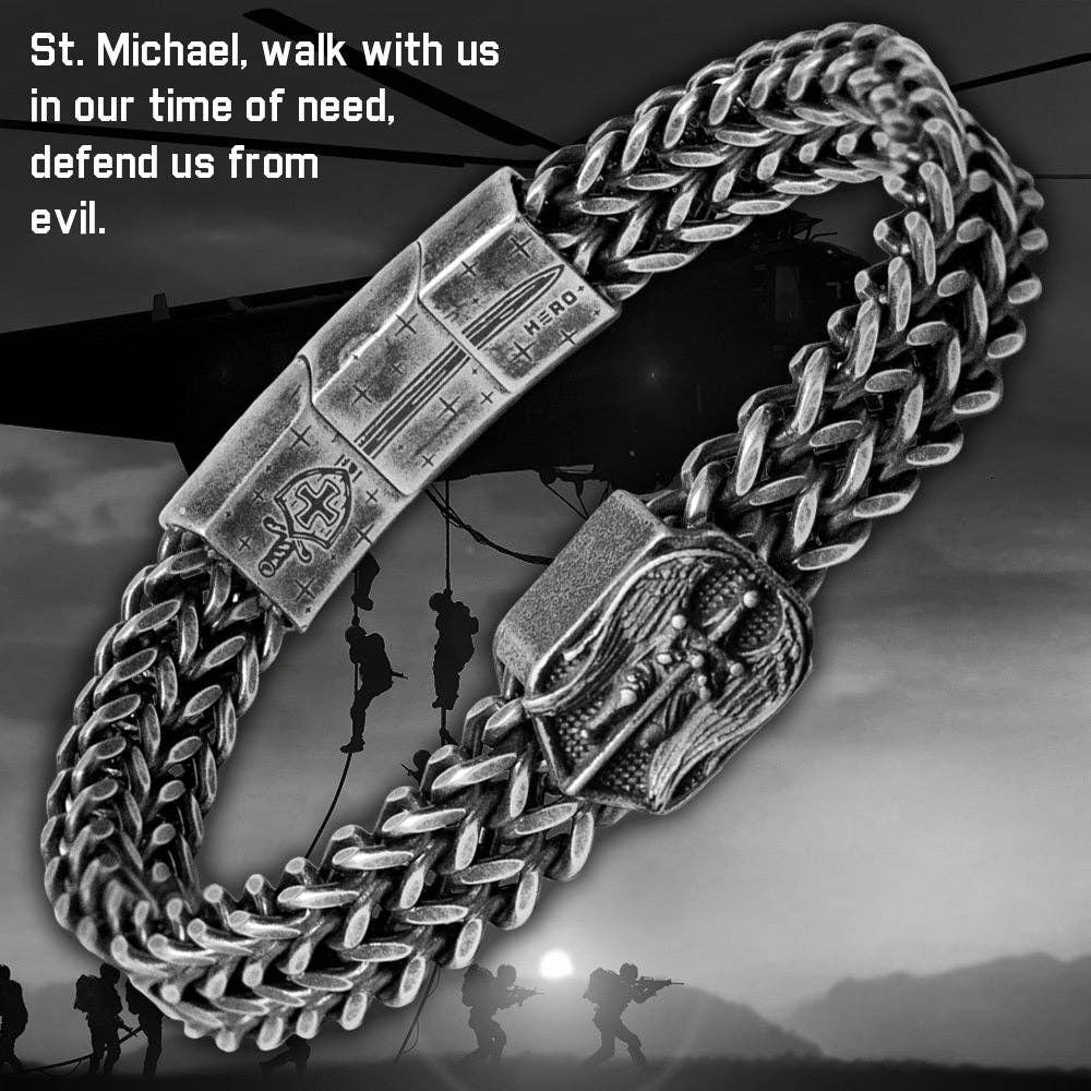 The Hero Company- Saint Michael Defend Us Bracelet - Helps Pair Veterans With A Service Dog Or Shelter Dog -Faire