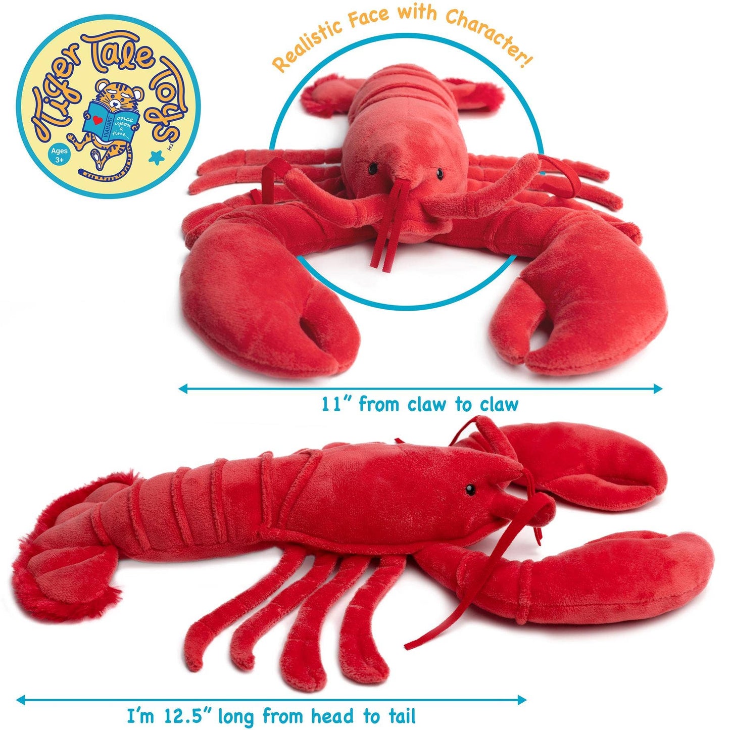 VIAHART Toy Co. - Lenora The Lobster | 13 Inch Stuffed Animal Plush | By Tiger