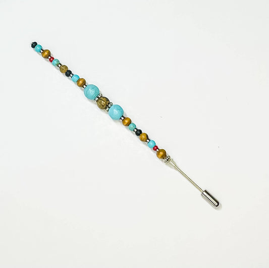 Assorted Deluxe 5" Stick Hat Pins : Turquoise Magnesite